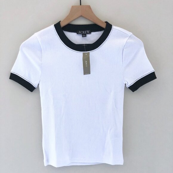 NWT J.Crew Vintage Rib T-shirt with Contrast Trim - Picture 2 of 4